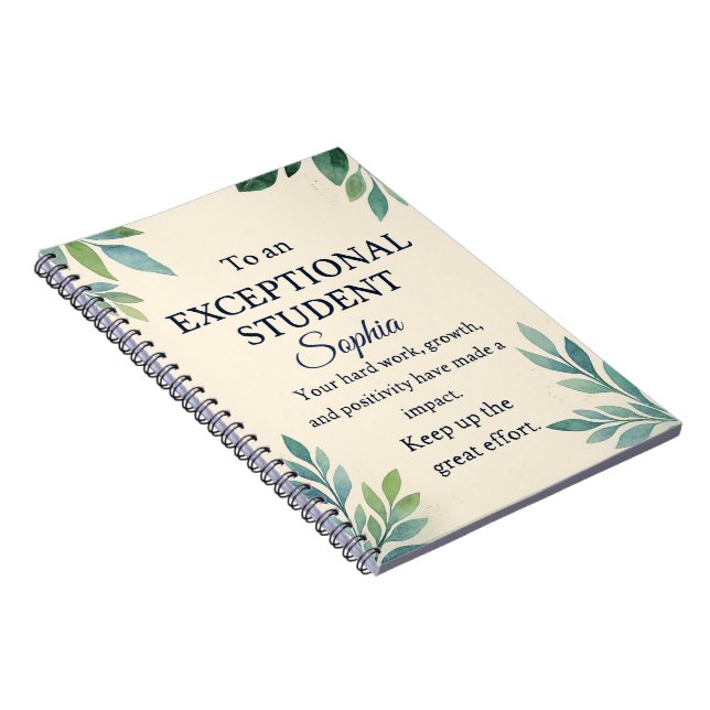 Elegant Congratulations Card for an Exceptional St Notebook (Right Side)