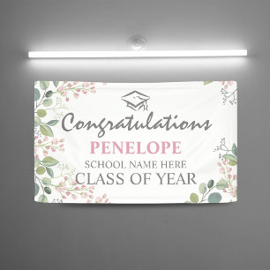 Elegant Congratulations Floral 2025 Graduation Banner