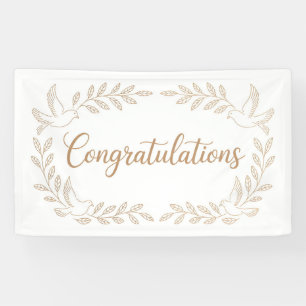 Elegant "Congratulations" Greeting with Doves Banner