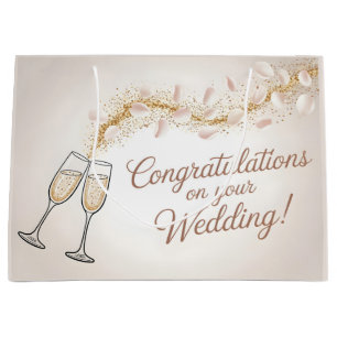 Elegant "Congratulations on Your Wedding"  Large Gift Bag