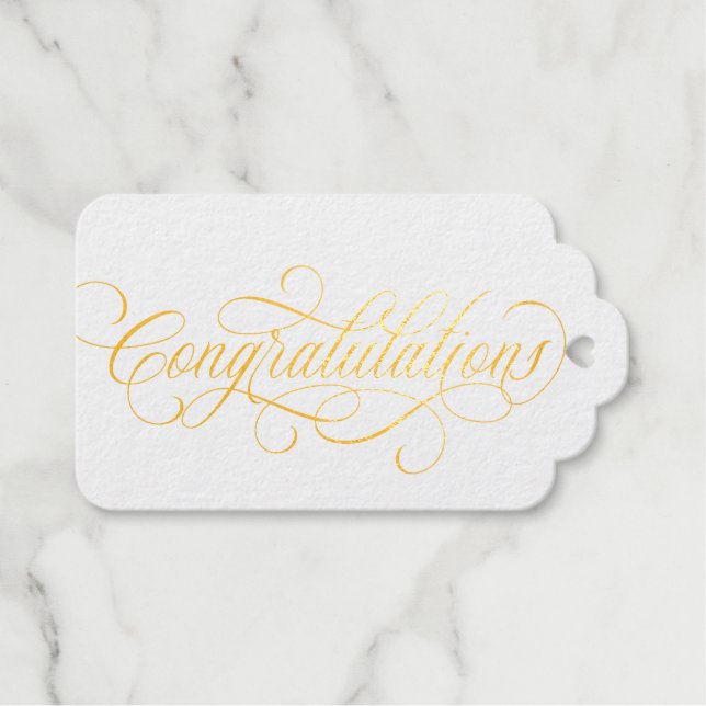 Elegant Congratulations script Gift Tags (Front (Horizontal))