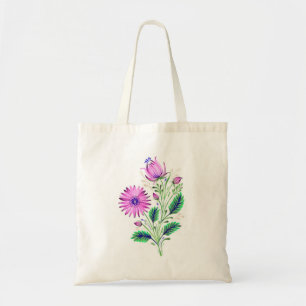 Elegant contemporary purple flowers bouquet bag
