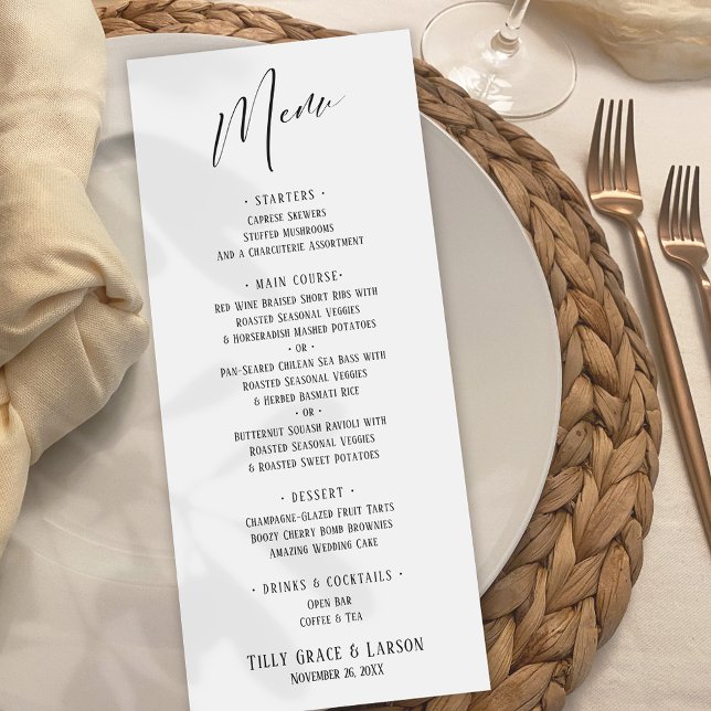 Elegant Contemporary Typography Simple White Menu (Creator Uploaded)