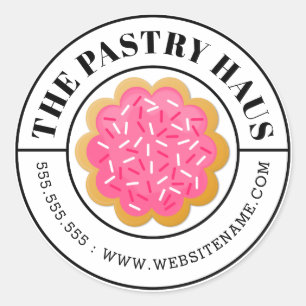 Elegant Cookie and Curved Text Classic Round Sticker