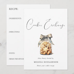 Elegant Cookie Exchange Recipe Card