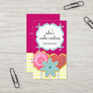 Elegant Cookie Pops Bakery Business Card