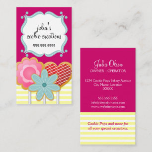 Elegant Cookie Pops Bakery Business Card