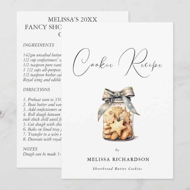 Elegant Cookie Recipe (Front/Back)