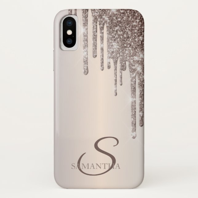 Elegant Cool Glitter Drips Case-Mate iPhone Case (Back)
