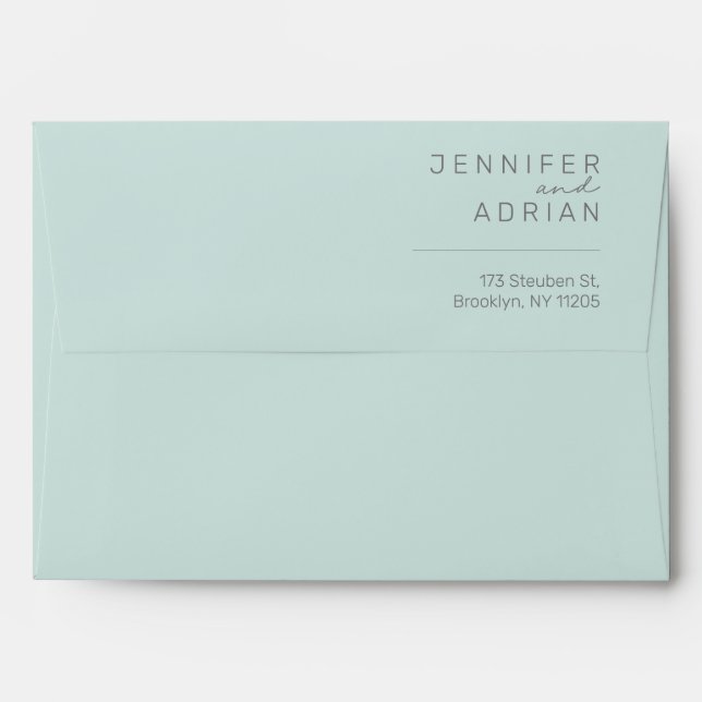 Elegant Cool Mint Minimal ﻿Modern Envelope (Back (Top Flap))
