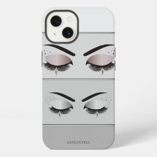 Elegant Cool Modern Grey Striped,Lashes iPhone 13 Case