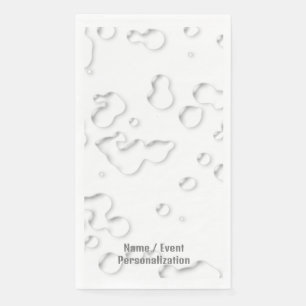 Elegant Cool Personalised White Grey Rain Drops Napkin