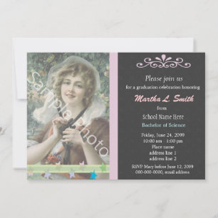 Elegant, cool photo university graduation invitation