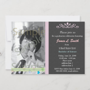Elegant, cool  photo university graduation invitation