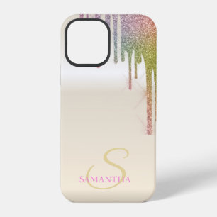 Elegant Cool Rainbow Glitter Drips iPhone 12 Pro Case