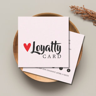 Elegant Cool Red Heart Beauty Salon Loyalty Card