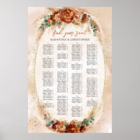 Elegant Copper and burgundy flowers Alphabetical