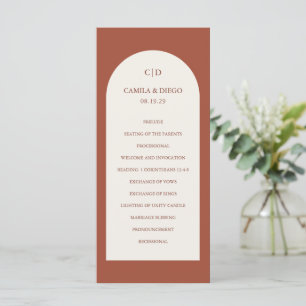 Elegant Copper Arch Modern Wedding Programme