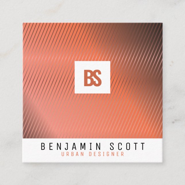 Elegant Copper Background Business Card Design (Front)