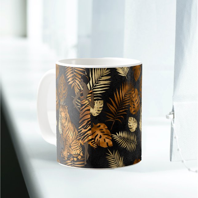Elegant Copper Black Graphic Tiger Coffee Mug (Creator Uploaded)