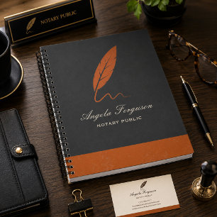 Elegant Copper & Charcoal Notary Public Notebook