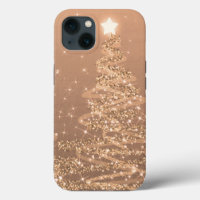 Elegant Copper Christmas Sparkling Trees 