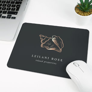 Elegant Copper Conch Shell Mouse Pad