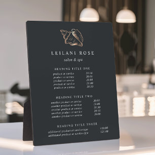 Elegant Copper Conch Shell Pricing/Services Plaque