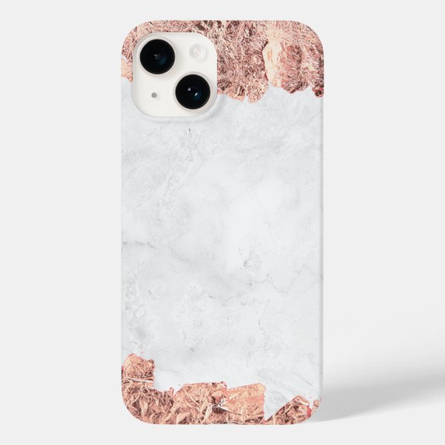 Elegant Copper | Girly Rose Gold Marble  Case-Mate iPhone Case (Back)