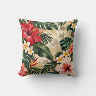 Elegant Copper Gold Autumn Leaves Botanical Patter Cushion