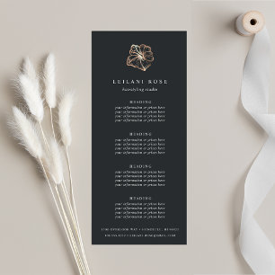 Elegant Copper Hibiscus Flower   Pricing/Services Rack Card