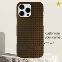 Elegant Copper Metal Dots Line Pattern Custom Name