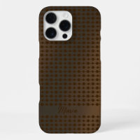 Elegant Copper Metal Dots Line Pattern Custom Name
