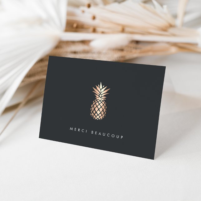 Elegant Copper Pineapple Custom Thank You Card (Creator Uploaded)