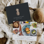 Elegant Copper Pineapple Promotional Photo Collage Postcard<br><div class="desc">Perfect for photographers, caterers, chefs, makeup artists and beauty professionals, these chic postcards feature a faux copper foil pineapple on a rich soft black background, with two lines of custom text in white for your name and/or business name or speciality. Add your contact details to the reverse side along with...</div>