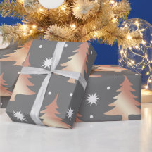 Elegant copper rose gold Christmas tree pattern
