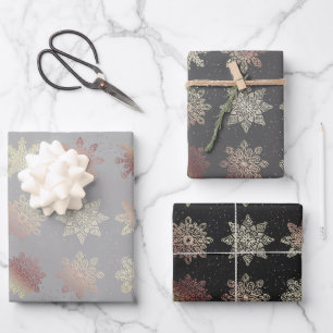 Elegant copper rose gold Christmas tree pattern   Wrapping Paper Sheet