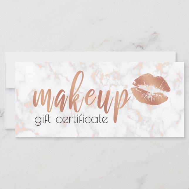 Elegant copper rose gold lips and marble makeup (Front)