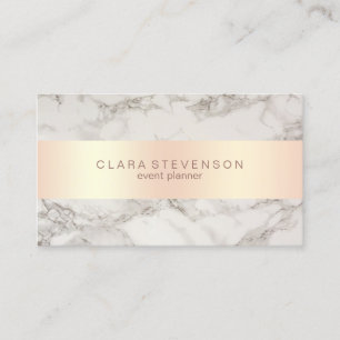 Elegant copper rose gold & marble event planner business card