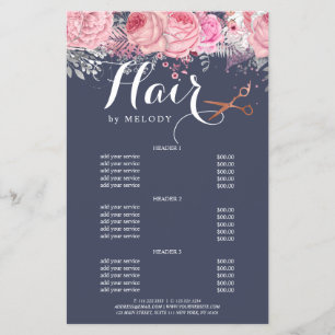 Elegant copper rose gold scissors hairstylist flyer