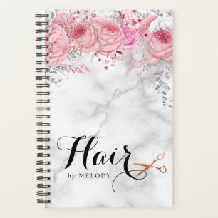 Elegant copper rose gold scissors hairstylist planner