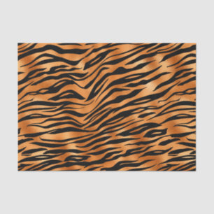 Elegant Copper Tiger Animal Print Tissue Paper
