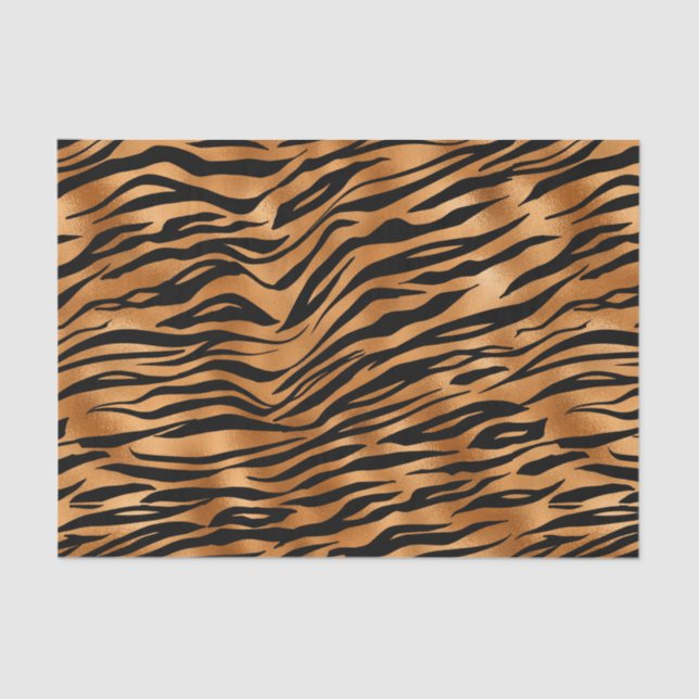 Elegant Copper Tiger Animal Print Tissue Paper (Front)