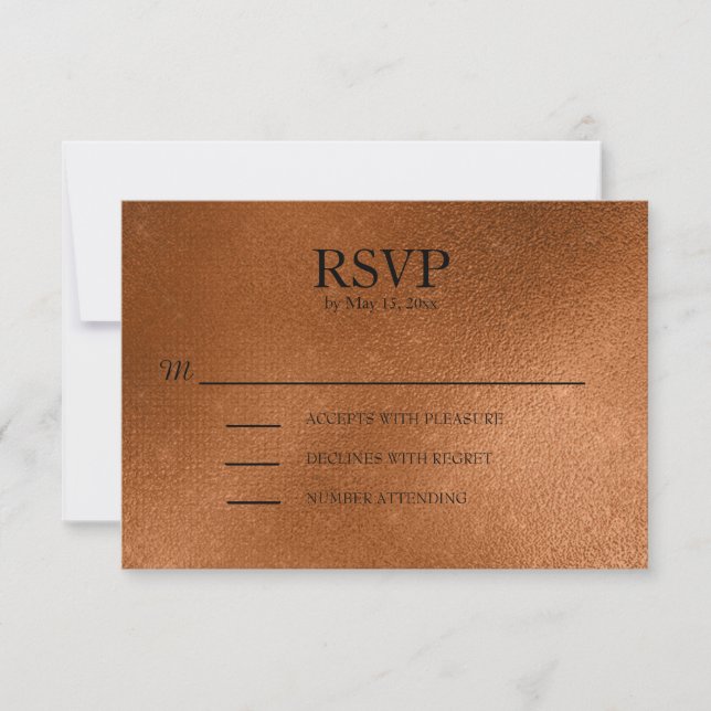 Elegant Copper Wedding RSVP (Front)