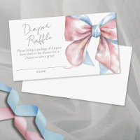 Elegant Coquette Bow Baby Shower Diaper Raffle