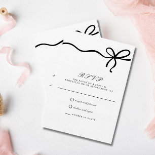 Elegant Coquette Bow Formal Wedding RSVP Card