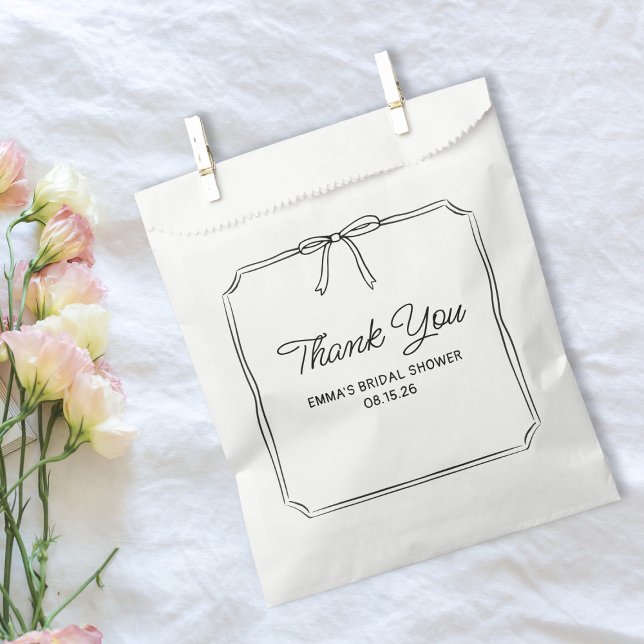 Elegant Coquette Chic Bow Bridal Shower Thank You  Favour Bags (Creator Uploaded)