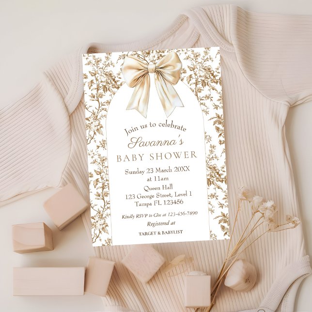 Elegant Coquette Chinoiserie Baby Shower Invitation (Creator Uploaded)