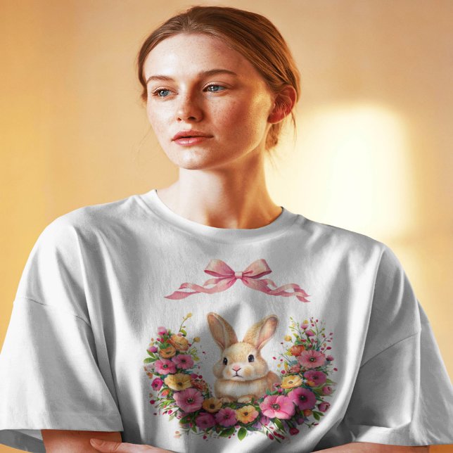 Elegant Coquette Easter Bunny Shirt - Floral Chino (Creator Uploaded)