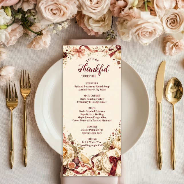 Elegant Coquette Friendsgiving Dinner Menu (Creator Uploaded)
